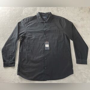 Roark Well Worn Long Sleeve 100% Cotton Black Classic Fit Button Shirt Sz XL
